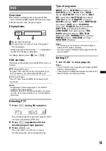 Предварительный просмотр 13 страницы Sony CDX-GT54UIW - Cd Receiver Mp3/wma/aac Player Operating Instructions Manual