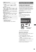 Предварительный просмотр 19 страницы Sony CDX-GT54UIW - Cd Receiver Mp3/wma/aac Player Operating Instructions Manual