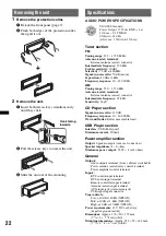 Предварительный просмотр 22 страницы Sony CDX-GT54UIW - Cd Receiver Mp3/wma/aac Player Operating Instructions Manual