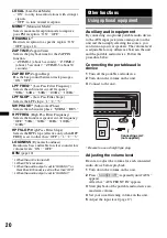 Предварительный просмотр 20 страницы Sony CDX-GT550UI  (CDX-GT550UI) Operating Instructions Manual