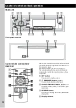 Предварительный просмотр 6 страницы Sony CDX-GT55IP Operating Instructions Manual