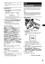 Предварительный просмотр 11 страницы Sony CDX-GT55IP Operating Instructions Manual