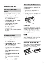 Предварительный просмотр 5 страницы Sony CDX-GT565UP Operating Instructions Manual