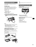 Предварительный просмотр 5 страницы Sony CDX-GT570 Operating Instructions Manual