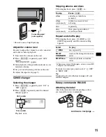 Предварительный просмотр 11 страницы Sony CDX-GT570 Operating Instructions Manual