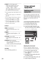 Предварительный просмотр 20 страницы Sony CDX-GT570UI Operating Instructions Manual