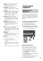 Предварительный просмотр 21 страницы Sony CDX-GT57UP Operating Instructions Manual