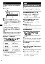 Предварительный просмотр 8 страницы Sony CDX-GT610U Operating Instructions Manual