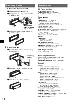 Предварительный просмотр 18 страницы Sony CDX-GT610U Operating Instructions Manual