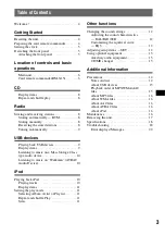 Preview for 3 page of Sony CDX-GT610UI - Cd Receiver With Ipod Connection Operating Instructions Manual