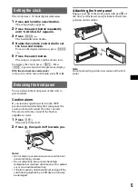 Предварительный просмотр 5 страницы Sony CDX-GT610UI - Cd Receiver With Ipod Connection Operating Instructions Manual