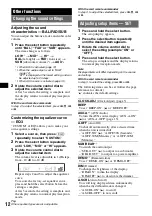 Preview for 12 page of Sony CDX-GT610UI - Cd Receiver With Ipod Connection Operating Instructions Manual