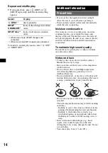 Preview for 14 page of Sony CDX-GT61UI - Cd Receiver With Ipod Connection Operating Instructions Manual