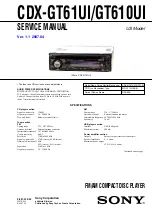 Preview for 1 page of Sony CDX-GT61UI - Cd Receiver With Ipod Connection Service Manual