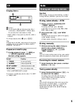 Preview for 9 page of Sony CDX-GT62IPW - Fm/am Compact Disc Player Operating Instructions Manual