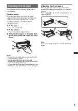 Preview for 7 page of Sony CDX-GT630UI - Cd Receiver Mp3/wma/aac Player Operating Instructions Manual