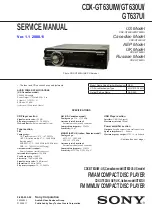 Sony CDX-GT630UI - Cd Receiver Mp3/wma/aac Player Service Manual предпросмотр