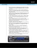 Sony CDX-GT650UI - Fm/am Compact Disc Player Specifications preview
