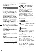 Preview for 2 page of Sony CDX-GT65UIW Operating Instructions Manual