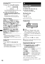 Preview for 12 page of Sony CDX-GT65UIW Operating Instructions Manual