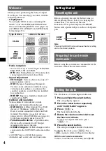 Предварительный просмотр 4 страницы Sony CDX-GT660U Operating Instructions Manual