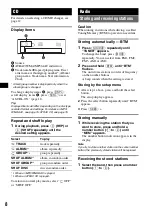 Предварительный просмотр 8 страницы Sony CDX-GT660U Operating Instructions Manual