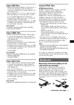 Предварительный просмотр 15 страницы Sony CDX-GT660U Operating Instructions Manual