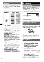 Предварительный просмотр 4 страницы Sony CDX-GT670U Operating Instructions Manual