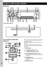 Предварительный просмотр 6 страницы Sony CDX-GT670U Operating Instructions Manual