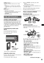 Предварительный просмотр 13 страницы Sony CDX-GT670U Operating Instructions Manual