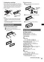 Предварительный просмотр 17 страницы Sony CDX-GT670U Operating Instructions Manual