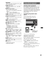 Предварительный просмотр 21 страницы Sony CDX-GT690UI Operating Instructions Manual