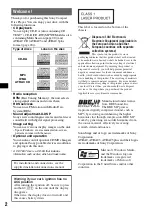 Предварительный просмотр 2 страницы Sony CDX-GT700D Operating Instructions Manual