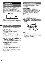 Предварительный просмотр 4 страницы Sony CDX-GT700D Operating Instructions Manual