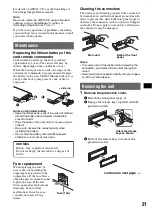 Предварительный просмотр 21 страницы Sony CDX-GT700D Operating Instructions Manual