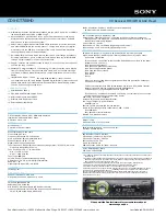 Preview for 2 page of Sony CDX-GT700HD - Fd 8g Usb 1wire Specifications