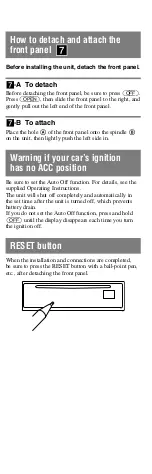 Preview for 9 page of Sony CDX-GT700HD - Fd 8g Usb 1wire User Manual