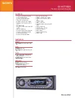 Sony CDX-GT705DX - Cd Player With Mp3/wma Playback Specifications preview