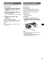 Предварительный просмотр 5 страницы Sony CDX-GT710 - Fm-am Compact Disc Player Operating Instructions Manual