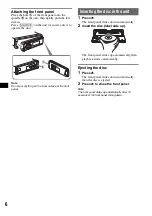 Предварительный просмотр 6 страницы Sony CDX-GT710 - Fm-am Compact Disc Player Operating Instructions Manual