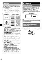 Preview for 4 page of Sony CDX-GT71W - Fm/am Compact Disc Player Operating Instructions Manual