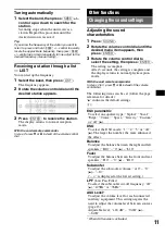 Preview for 11 page of Sony CDX-GT71W - Fm/am Compact Disc Player Operating Instructions Manual