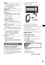 Preview for 13 page of Sony CDX-GT71W - Fm/am Compact Disc Player Operating Instructions Manual