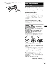 Preview for 15 page of Sony CDX-GT71W - Fm/am Compact Disc Player Operating Instructions Manual