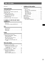 Preview for 3 page of Sony CDX-GT720 - Fm/am Compact Disc Player Operating Instructions Manual