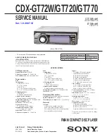 Предварительный просмотр 1 страницы Sony CDX-GT720 - Fm/am Compact Disc Player Service Manual