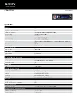 Preview for 1 page of Sony CDX-GT720 - Fm/am Compact Disc Player Specifications