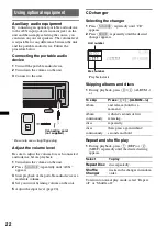 Предварительный просмотр 22 страницы Sony CDX-GT730UI - Fm/am Compact Disc Player Operating Instructions Manual