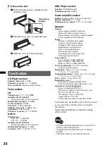 Предварительный просмотр 26 страницы Sony CDX-GT730UI - Fm/am Compact Disc Player Operating Instructions Manual