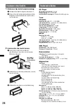 Предварительный просмотр 54 страницы Sony CDX-GT730UI - Fm/am Compact Disc Player Operating Instructions Manual